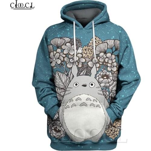 CLOOCL Fashion Men Women 3D Print Hoodie My Neighbor Totoro Flower Anime Hoodies Sweatshirt Jacket Unisex Casual Streetwear