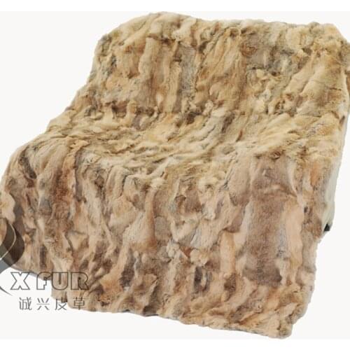 CX-D-56 150X200cm Home Decor Custom Rabbit Fur Patch Work Shaggy Carpet