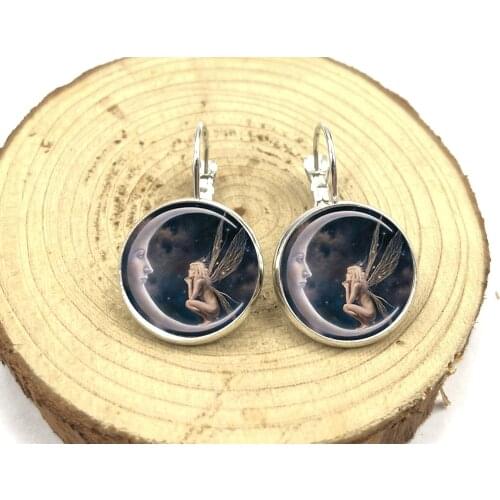 Statement/New Tibetan Personality Glass Ear Clip Hadassa Goticas Angel Moon Jewelry Gift