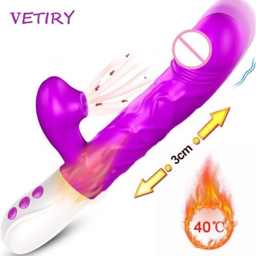 Thrusting Dildo Vibrator for Women Heating Sucking Vibrating Clit Sucker Vagina Clitoris Stimulator Adult Sex Toys for Women