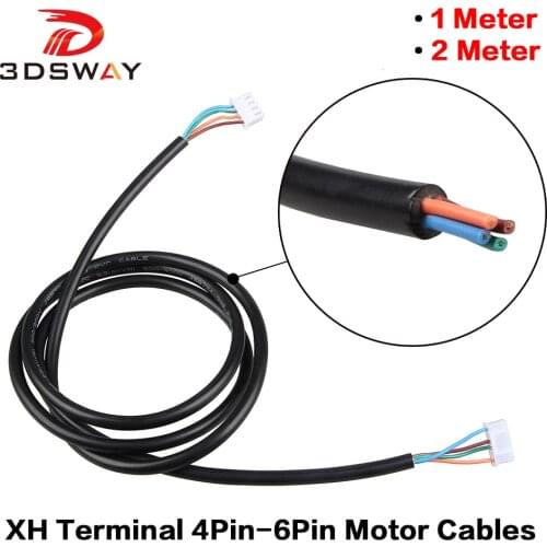 3DSWAY 3D Printer Parts 4pcs/lot Nema17 Wire 42 Stepping Motor Cables XH2.54 Terminal 4Pin-6Pin Connector 1 Meter 2M Leadwire