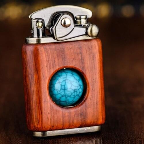 Kerosene Lighter Rosewood Retro Solid Wood Personality Creative Lighter Cigarette Cigar Ligniter