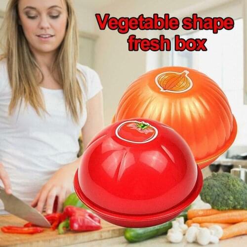 Fresh-Keeping Box Kitchen Food Crisper Vegetable Containers Tomato Onions Shape Fresh Storage Box Storage Keep Fresh#W