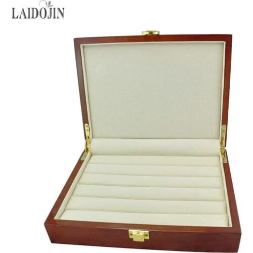 LAIDOJIN Cufflinks box Luxury Jewelry ring Gift Boxes High Quality Painted Wooden Box Case 20pairs Capacity 240*180*55mm