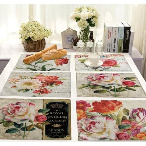 Beautiful flowers Flexible glass table protector picnic blanket party decoration Rectangular tablecloths Dining tables Table