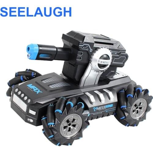 Sylhair RC Tank Shooting Water Bullets 360°Rotating Water Bomb RC Car 2.4Ghz Remote Control Toys with LED Spray Toy for Kid Gift