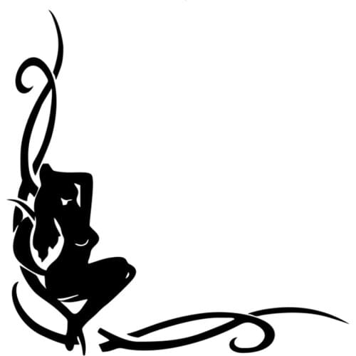 LLY-1121 Personality Car Sticker Girl (in The Corner of The Glass) Reflective Funny Decal PVC Auto Waterproof Creativity Decals