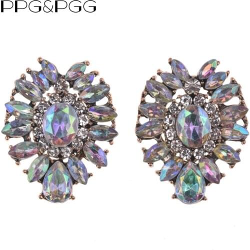 2020 New AB Color Crystal Drop Earrings For Women Rhinestone Earrings Party Red Romantic Wedding Statement Fashion Jewelry