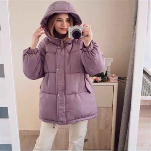 2021 New Womens Coats and Jackets Autumn Winter Hooded Coat Thick Cotton Parkas Oversized Puffer Jacket Female
