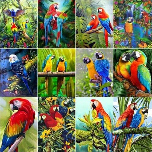 Full Round Parrot Diamond Embroidery Diamond Drawing 5D DIY Diamond Setting Mosaic Painting Gift New