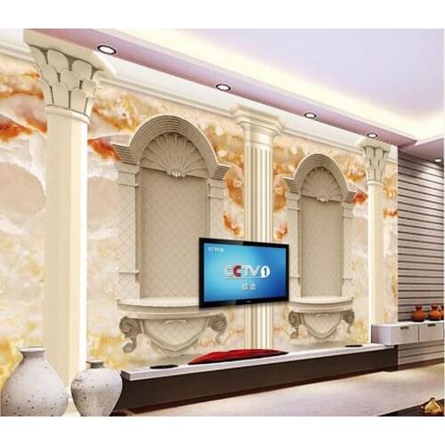 Custom 3d wallpaper Marble Roman column European style backdrop jade texture murals wall 3d wallpaper