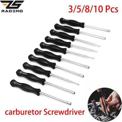 ZS Racing Professional 3/5/8/10 Pcs Screwdriver Carburetor Adjustment Tool Kit Set Double D Hexagon Hex Socket Screwdriver