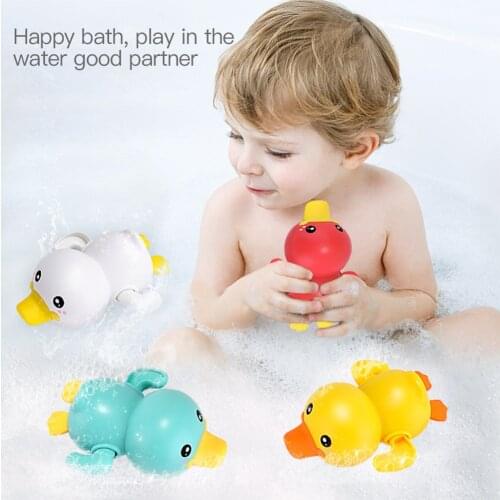 Pudcoco Kids Bath Toy Swimming Duckling Bathroom Bathtub Pool Water Clockwork Toy Swimming Duck Toys