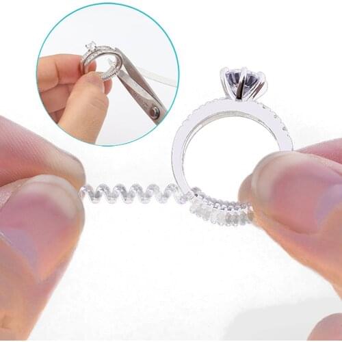 Tightener Reducer Jewelry Parts Protection Transparent Spring Rope Ring Size Adjuster Resizing Tools Vintage Spiral Based#137