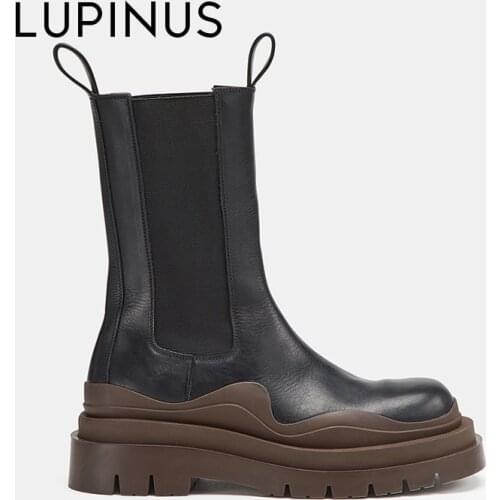 LUPINUS Luxury Brand Women Boots Ankle Boots For Women Platform Boots Women 2021 Fashion Warm Chelsea Boots Big Size Shoes 35-44