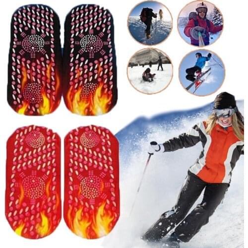 2Pcs/Pair Self Heating Socks Magnetic Massage Socks Tourmaline Socks Outdoor Breathable Anti-Freezing Warm Foot Socks