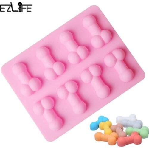 Sexy Penis Cake Mold Dick Ice Cube Tray Silicone Mold Soap Candle Moulds Sugar Craft Tools Chocolate Mould Mini Ice Cream Forms