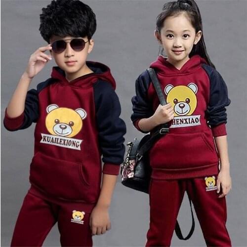 Children Tracksuit Sport Set Hooded top Pants Kids Boys Baby Autumn Clothes Suit Costume Sports Suit For a Boy Girls Clothes