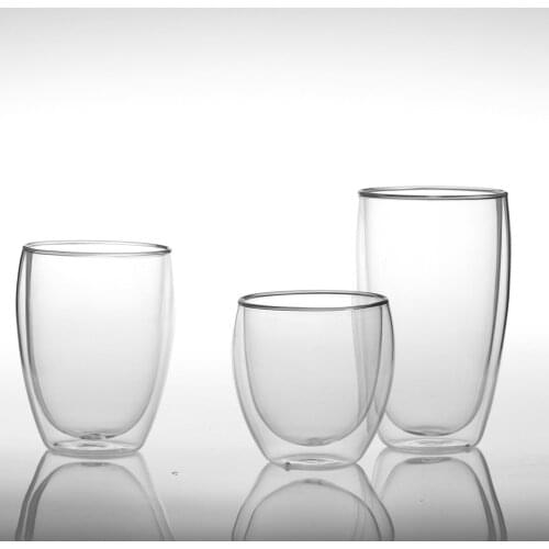 Double Wall Insulated Glasses Espresso Coffee Mug 250/350/450 ML Heat-Resistant Transparent Tea Milk Glass Cup Mugs Drinkware