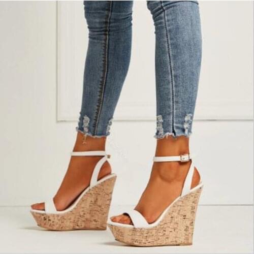 Minan Sesuper wedges 15CM high and 4.5cm high platform womens wedges are black, brown, white, red and large size customized for