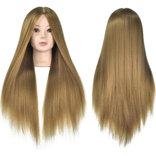 Female Mannequin Head Hairdressing Training Heads 26" Blonde Hair Mannequin Head With Long Hair Practice Hairstyle Head Sale