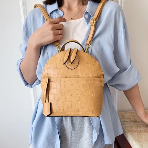 Mini Women PU Leather Backpack Female Soft Touch Good Quality Small Backpack Crocodile Pattern Designer Ladies Bag Girl Purse