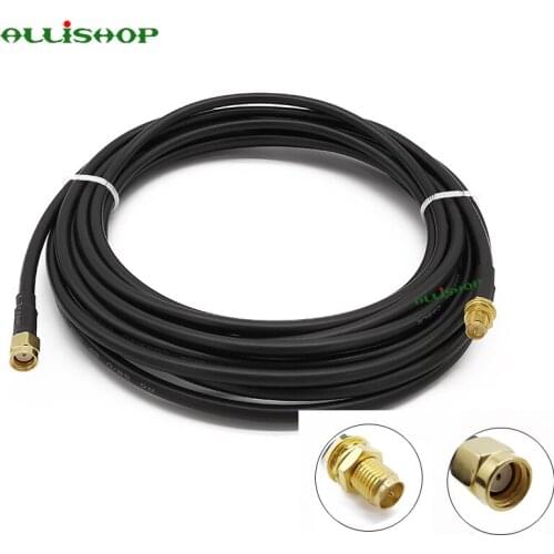 ALLiSHOP 0-3Ghz pigtail RP-SMA male socket jack to RP-SMA female brooches plug low loss RG58 cable for Antenna extension quality