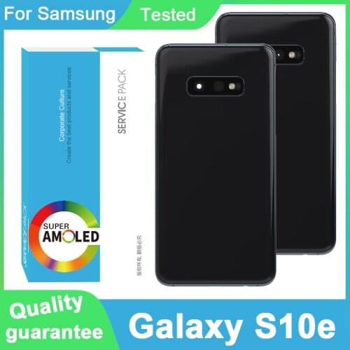 100% Original For SAMSUNG Galaxy S10e Glass Back Battery Cover Rear Door With Camera Lens