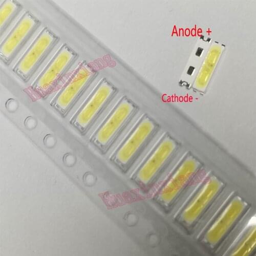 100PCS/Lot SMD LED 7020 6V 1W 120mA Cool White Dual-Chips For LG TV Backlight Application