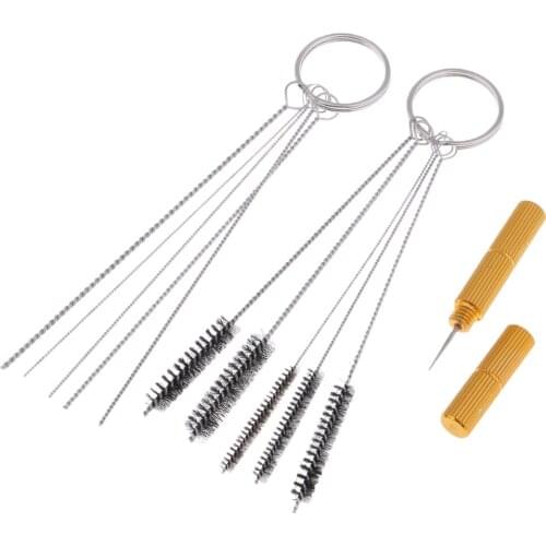 11Pcs Airbrush Spray Nozzle Cleaning Repair Tool Kit Airbrush Cleaner Cleaning Needle and Brush Set