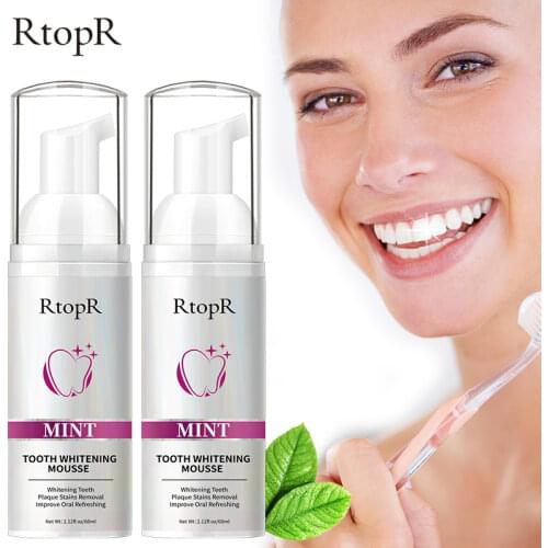 2PCS Teeth Whitening Mousse Removes Stains Whitening Oral Hygiene Teeth Mousse Toothpaste Cleansing Staining Whitening
