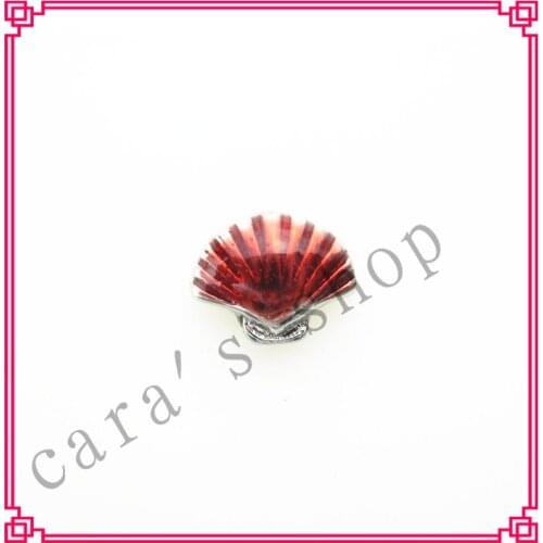 20pcs/lot Red shell floating charms living glass memory locket