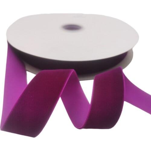 25MM X 25Yards Nylon Fuchsia Velvet Ribbon Single Face for Handmade Gift Bouquet Wrapping Home Party Decoration Christmas