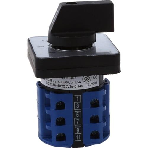 3 Positions On-Off-On Changeover Control Rotary Cam Switch 20A