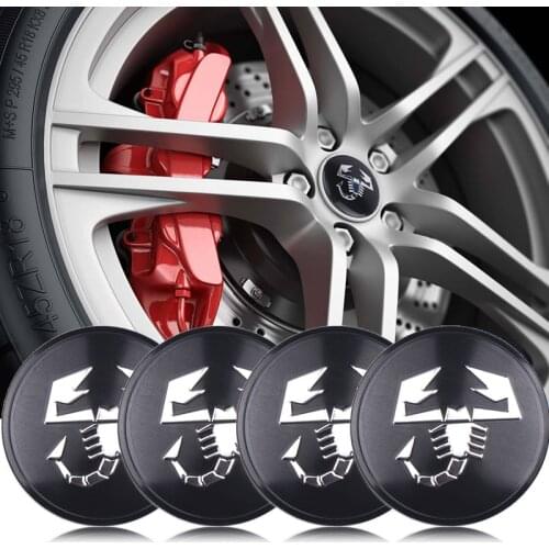 4pcs 56mm car Scorpion Logo Wheel Center Hub Emblem sticker for Fiat Abarth lada Renault Toyota Honda Ford bmw audi Car styling