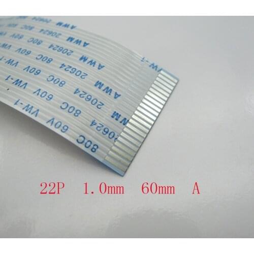5pcs New FFC FPC 22pin flat flexible cable 1.0mm pitch forward Length 100mm 150mm 200mm 300mm 400mm Ribbon 22p Flex Cable