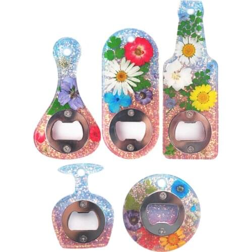 5pcs Bottle Opener Silicone Mold Set Beer Spanner Resin Mould DIY Bottle Cap Lifter Wedding Party Favor Gift