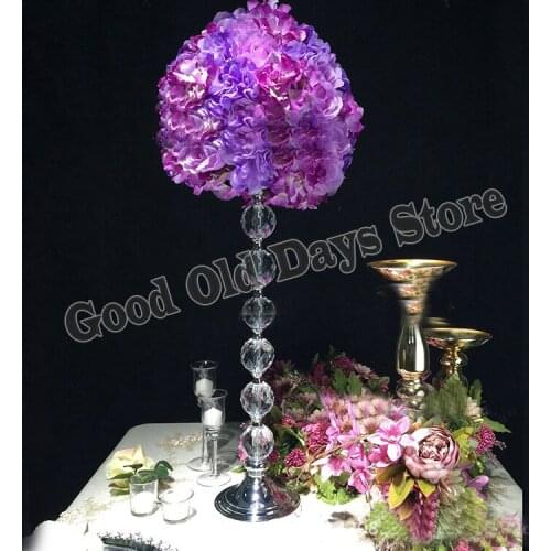 61cm Tall Wedding centerpiece crystal candle holder Flower Vase Wedding Props