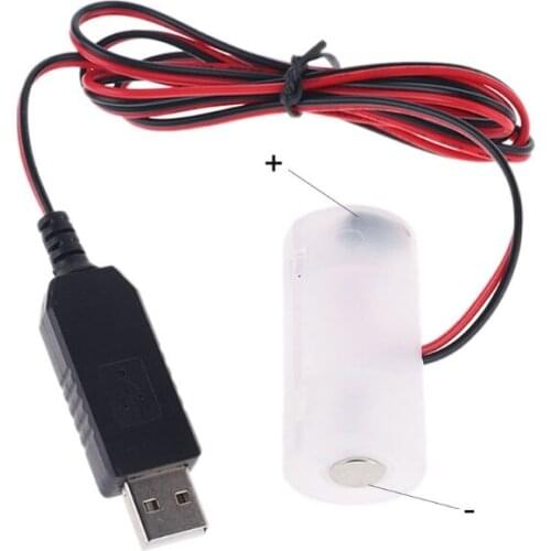 AM2 LR14 Dummy C Battery Eliminator with US Plug USB Power Adapter 2m Cable