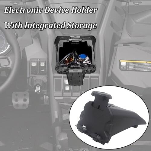 Black Electronic Device Holder With Integrated Storage Smartphone Navigation Stand For Can Am Maverick X3 Models 2017-2021 2020