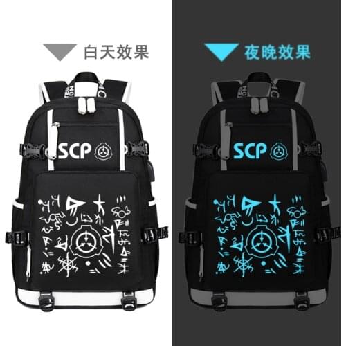 SCP Canvas Backpack Teenagers Travel Schoolbag USB Charge Large Rucksack Shoulder Women Men School Bag Mochila Escolar