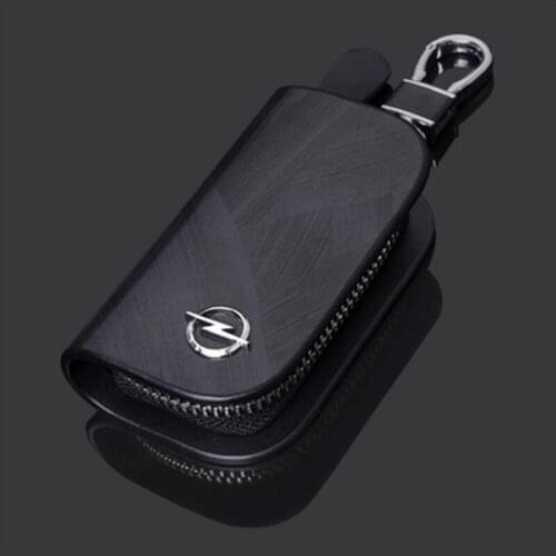 Leather Car Logo Key Case Cover Remote Holder Keychain For Opel Astra Insignia Corsa Mokka J H G K Zafira Meriva Car Accessories