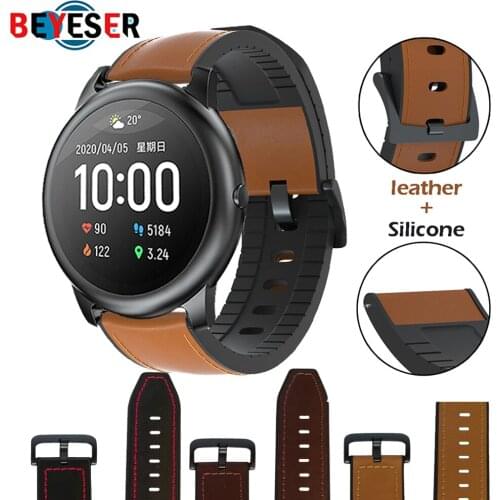 Leather Watchband Strap for Xiaomi Haylou Solar LS05 Band Sport Smart Bracelet Replacemen Wristband for Haylou Solar LS05 Correa