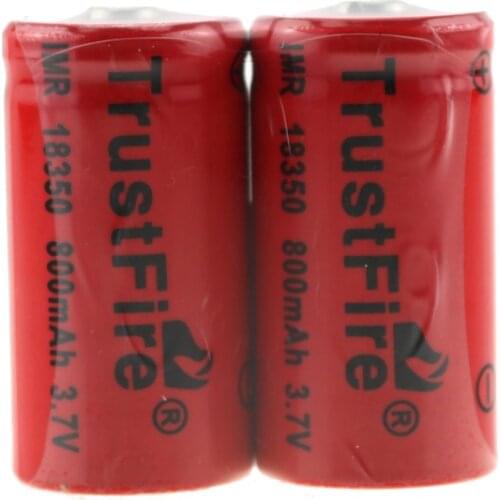 TrustFire IMR 18350 800mAh 3.7V Rechargeable Battery Lithium Batteries Power Source For Consumer Electronics