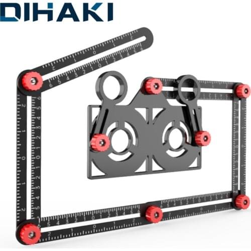 Multifunction 6 Folded Angle Ruler DIY Wood Tile Flooring Tool Angle Measuring Ruler Universal Hole Punch Precise Laser Handtool