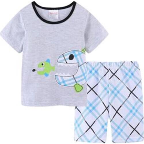 Girls Clothes Children Pajamas Kids Boys Clothes Set Sleepwear Toddler Homewear Cartoon Summer Pyjamas Short Sleeve Cotton Suit
