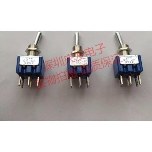 Original new 100% toggle switch 6203 6pin 3gear 3A 250V 6A 125V button switch