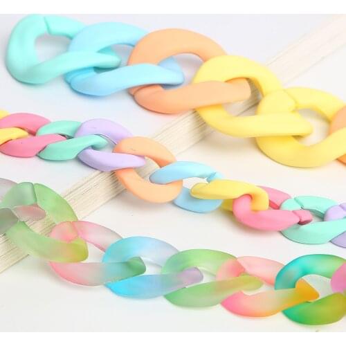 Mixed Color Acrylic Flat Twist Oval Open Ring Link Chain Beads Connector Parts For Jewelry Making Necklace Eyeglasses Chains
