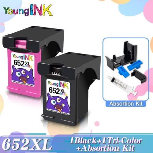 YOUNGINK Remanufactured replacement ink cartridge for HP 652XL hp652 DeskJet 1115 2135 3635 3775 3785 3835 4535 4675 1115Printer