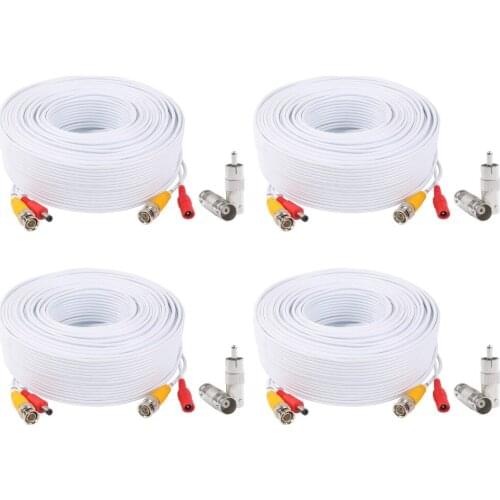 Tonton 4PCS 100FT 30M BNC Video Cable High quality Security CCTV Camera DC Coaxial Cable Surveillance DVR System Accessories